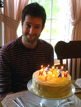About to blow out the candles on my awesome birthday cake from Nana.