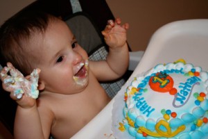 Nathan loving some icing!