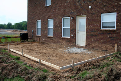 The framing after they dug up the sod on Sunday.