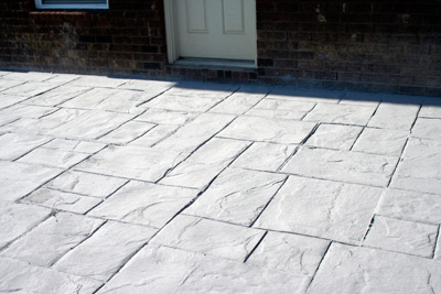 A detailed view of the stamped pattern - Majestic Ashlar - it looks like a bunch of slate tiles.