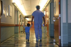 Dave and Nathan taking a little walk before Caleb was born